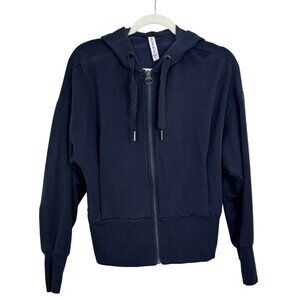 Athleta Navy Full-Zip Fleece Hoodie | Soft, Cozy & Stylish | S